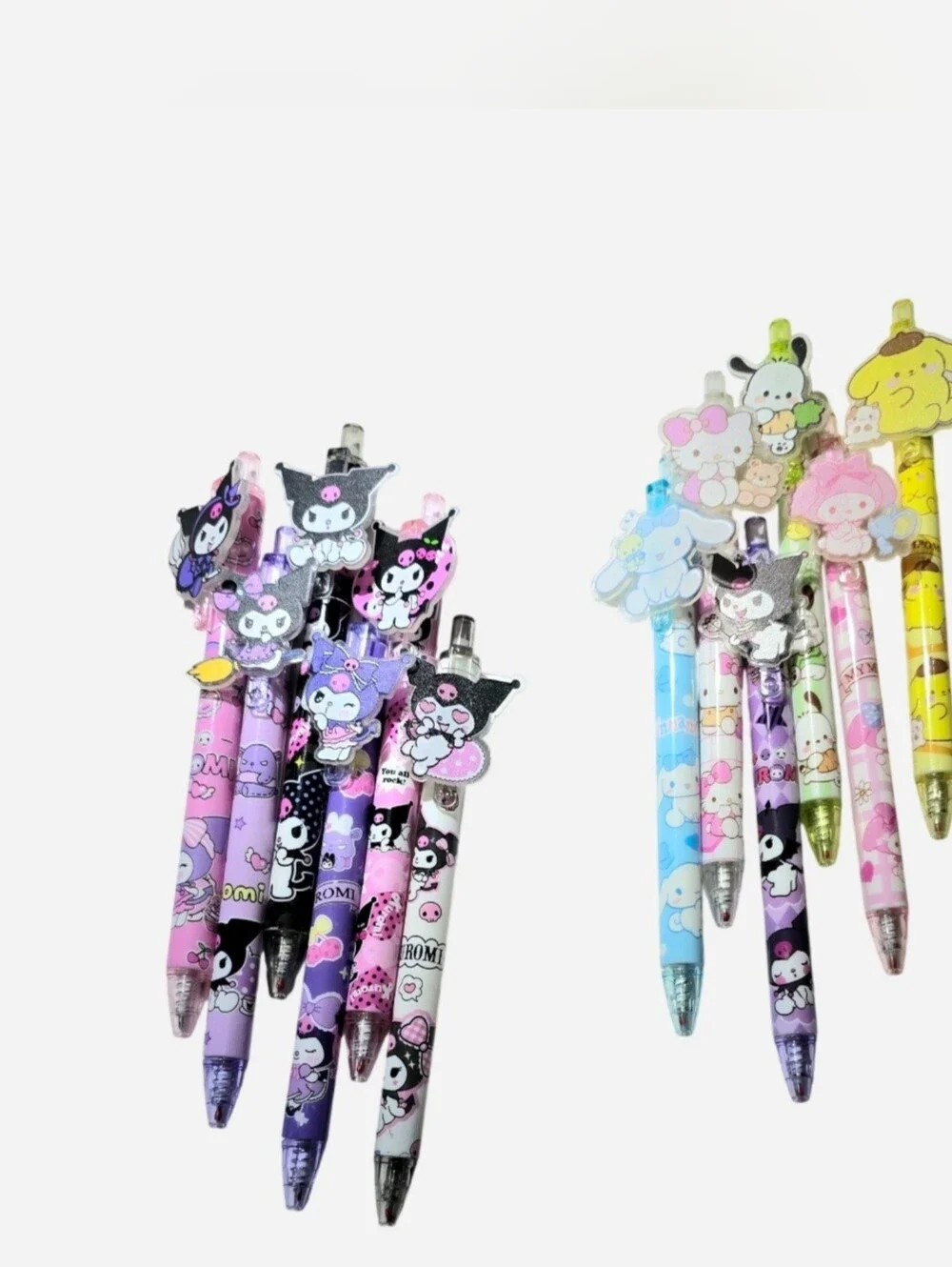 Sanrio Kuromi Plus Hello Kitty & Friends Kawaii Retractable Gel Pen Bundle of 12
